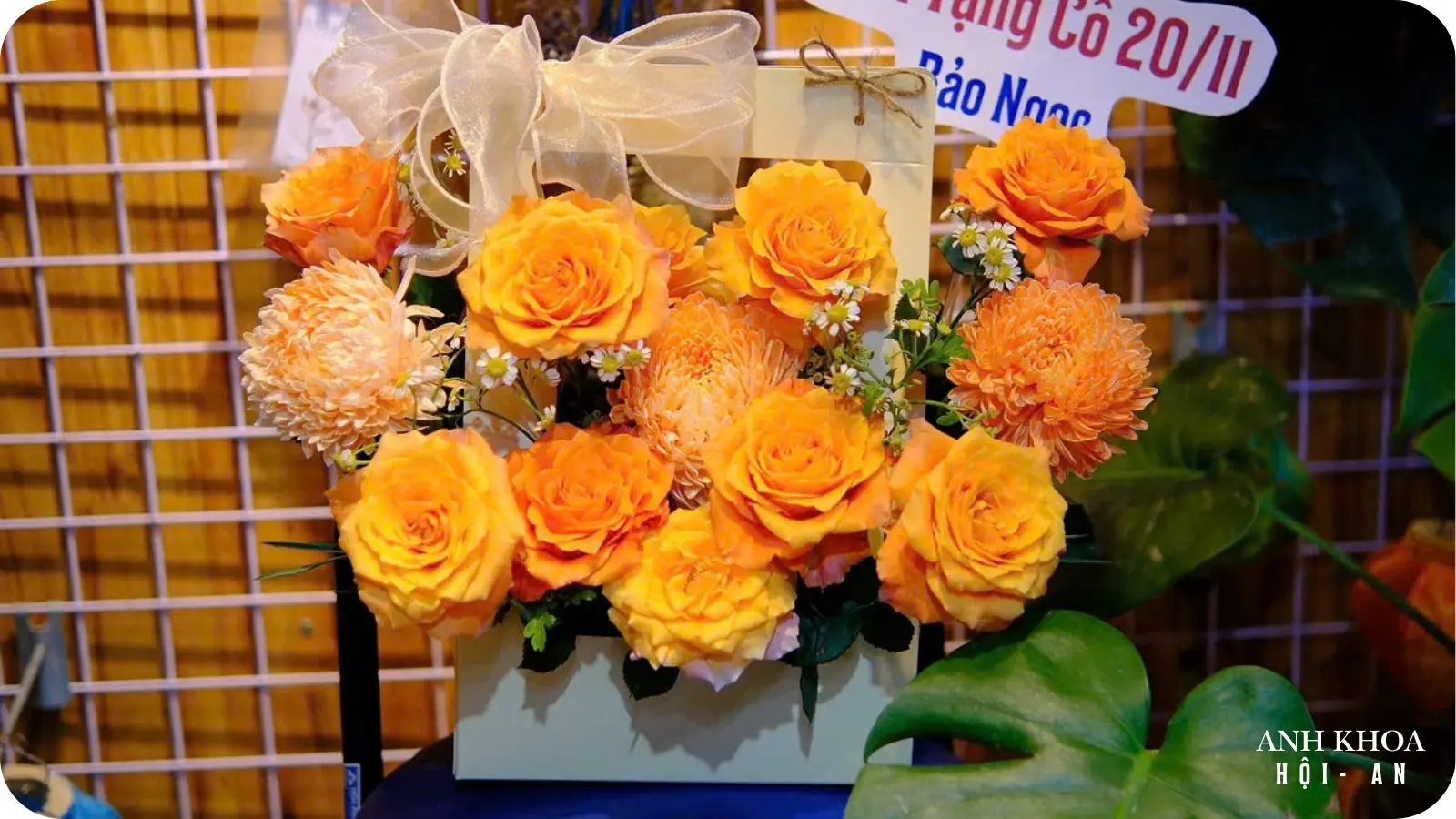 Colorful selection of flowers at hoi an flower shop