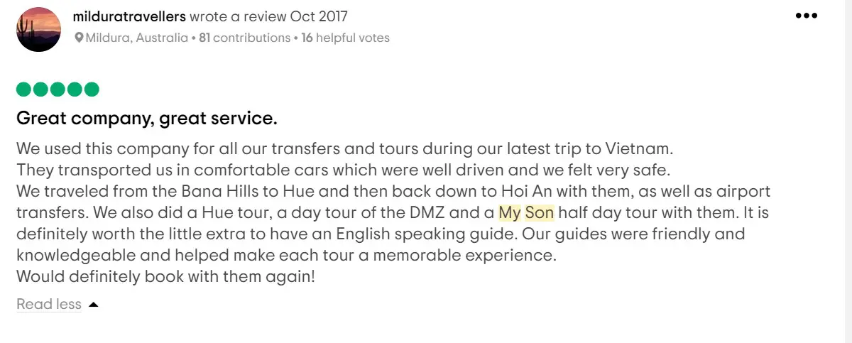 review hoi an my son 3 | Anh Khoa Company | Scooter Rental Hoi An | hoianit.com