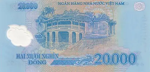 tờ tiền 20k có in hình chùa cầu hội an