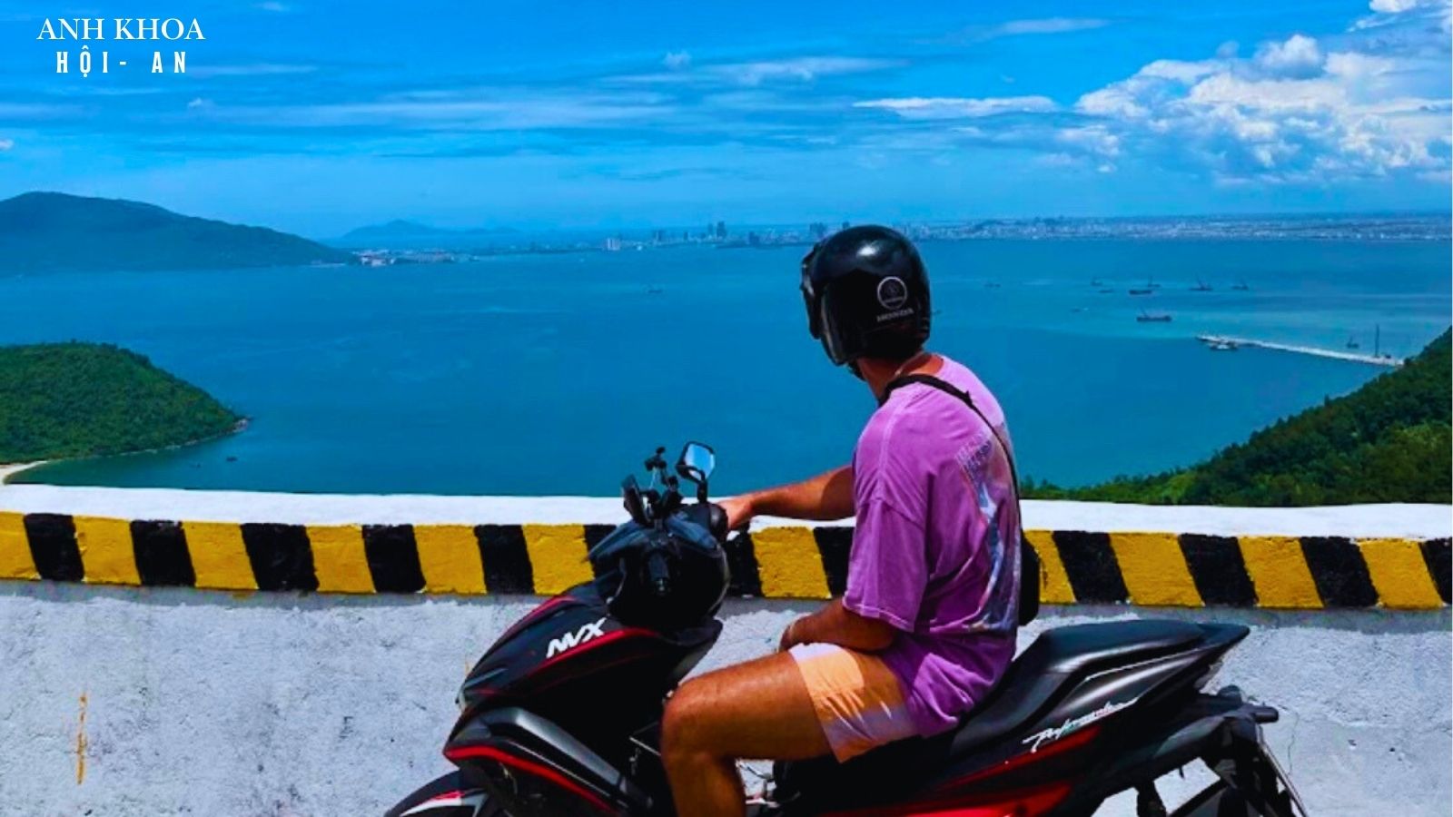 Rider on the Hai Van Pass, day one of Khe Sanh by motorbike from Hoi An
