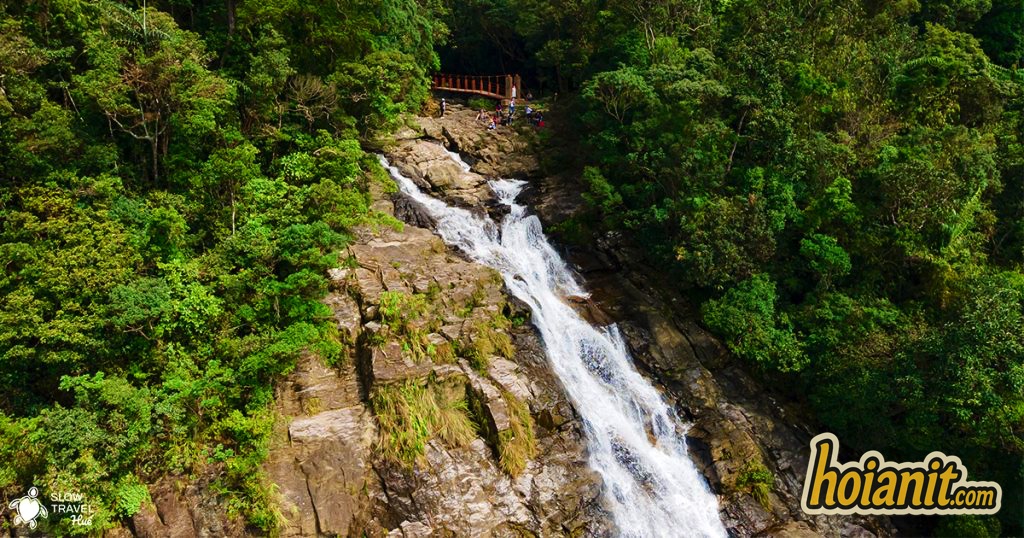 Bach Ma National Park2 Do Quyen waterfall in Bach Ma National Park with the viewing platform at its lip