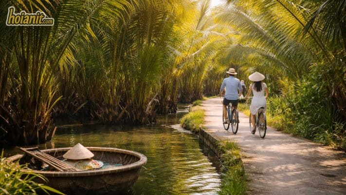 Đạp xe xuyên rừng dừa Cẩm Thanh