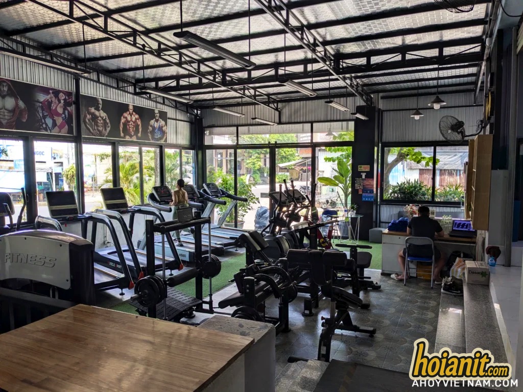 Cardio machines and free weights inside Fit Nation, one of the gyms in Hoi An