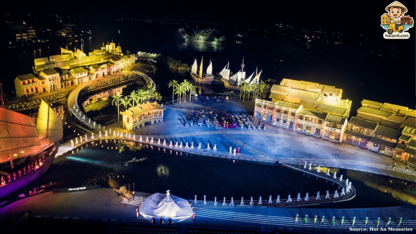 Hoi An Memories show The Hoi An Memories Show with 500 performers and dramatic visuals – an unforgettable experience in the Hoi An Budget Guide under $100.