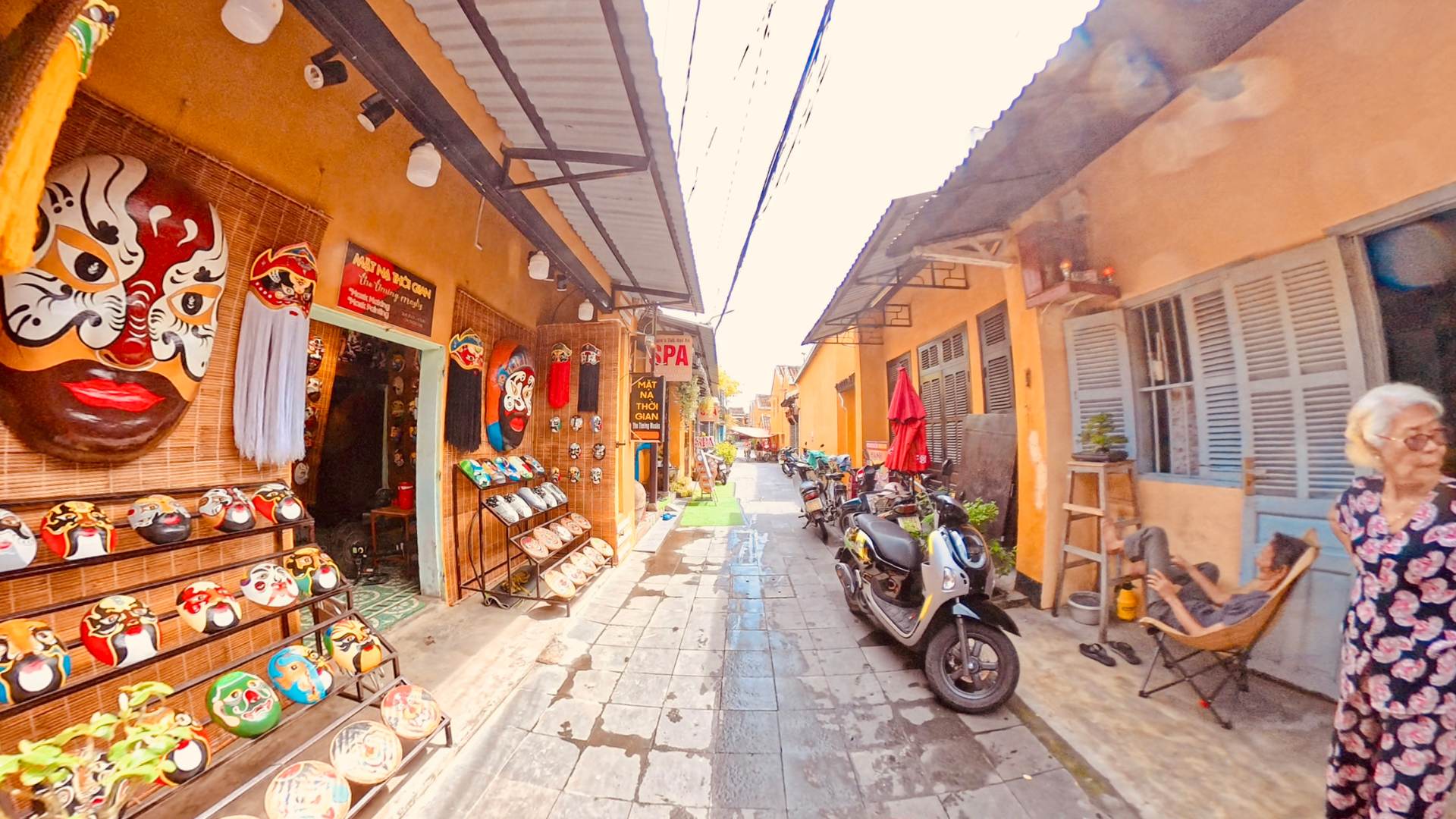 Mask workshop and residents in Sica Alley Hoi An Old Town