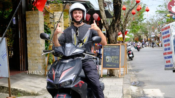 Explore Hoi An on a Honda Air Blade, perfect for navigating the city’s charming streets.
