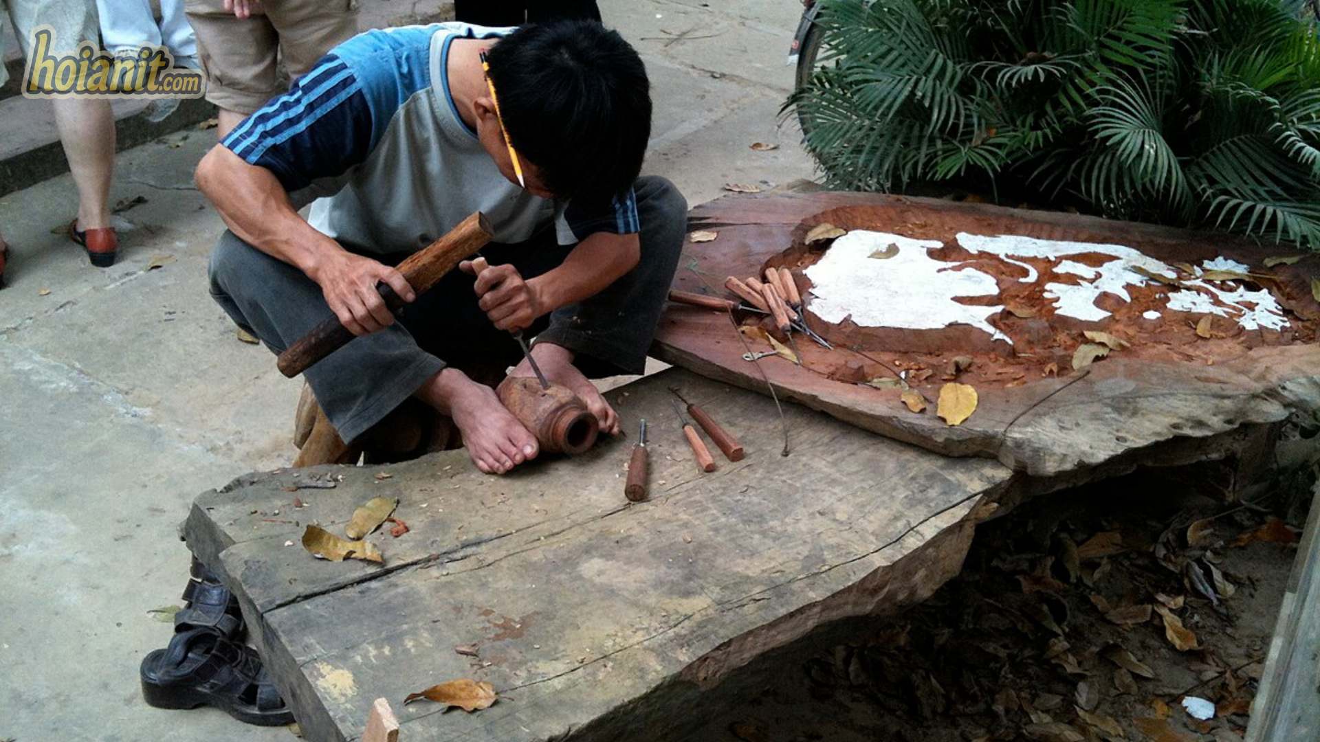 Carpenter at work in Kim Bong carpentry village near Hoi An
