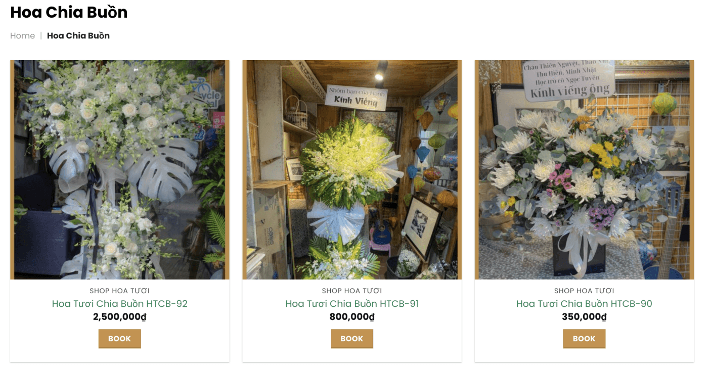 hoa chia buồn hội an