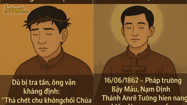 Tranh minh họa Thánh Anrê Tường tử đạo tại Nam Định