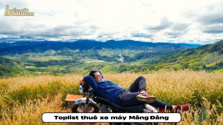 Thuê xe máy Măng Đen - xe máy trên đường đèo uốn lượn giữa núi rừng Kon Tum