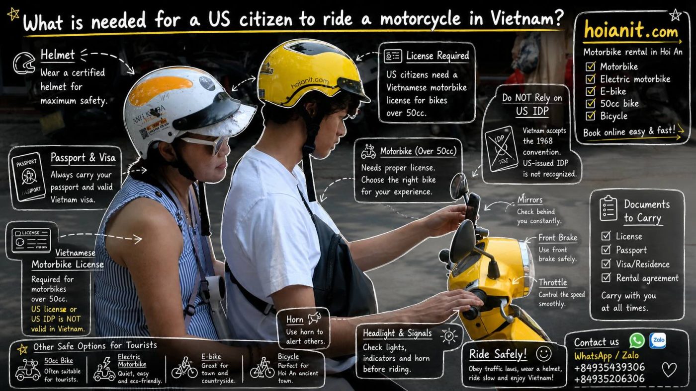 What is needed for a US citizen to ride a motorcycle in Vietnam 1 What is needed for a US citizen to ride a motorcycle in Vietnam?