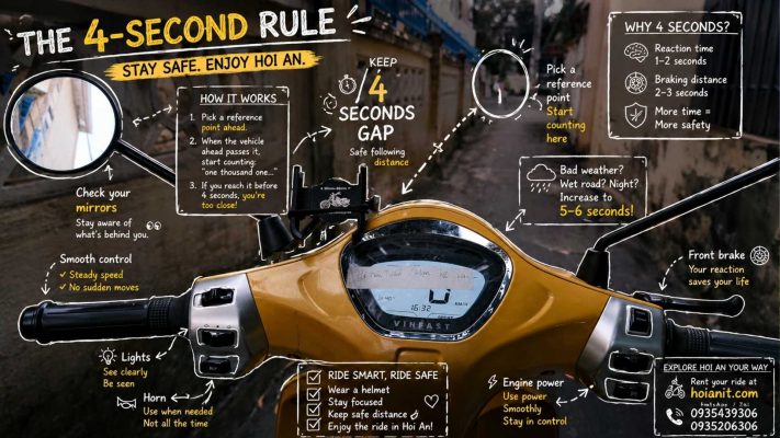 What is the 4-second rule for motorcycles