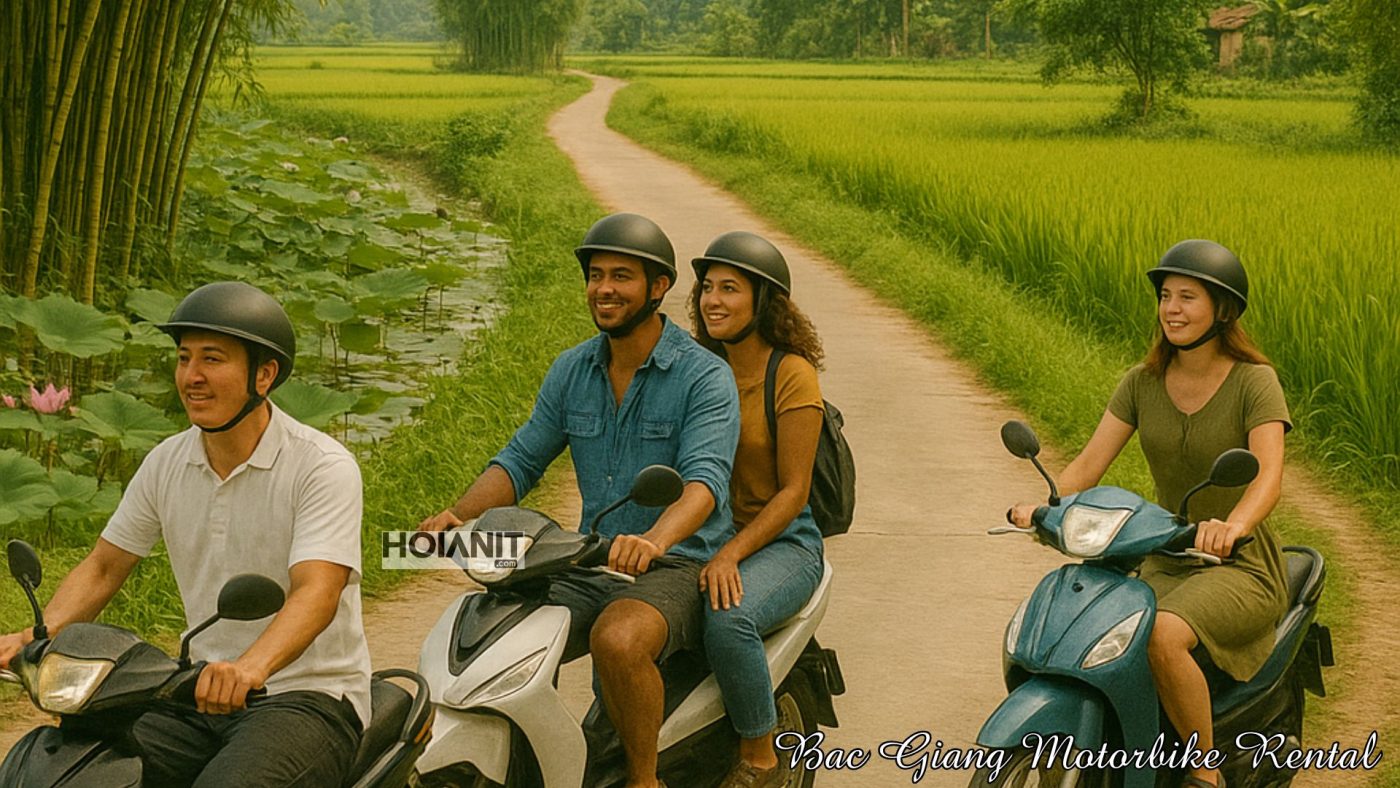 bac giang motorbike rental00001 Top motorbike rental services in Bac Giang for tourists exploring rice fields and local villages.