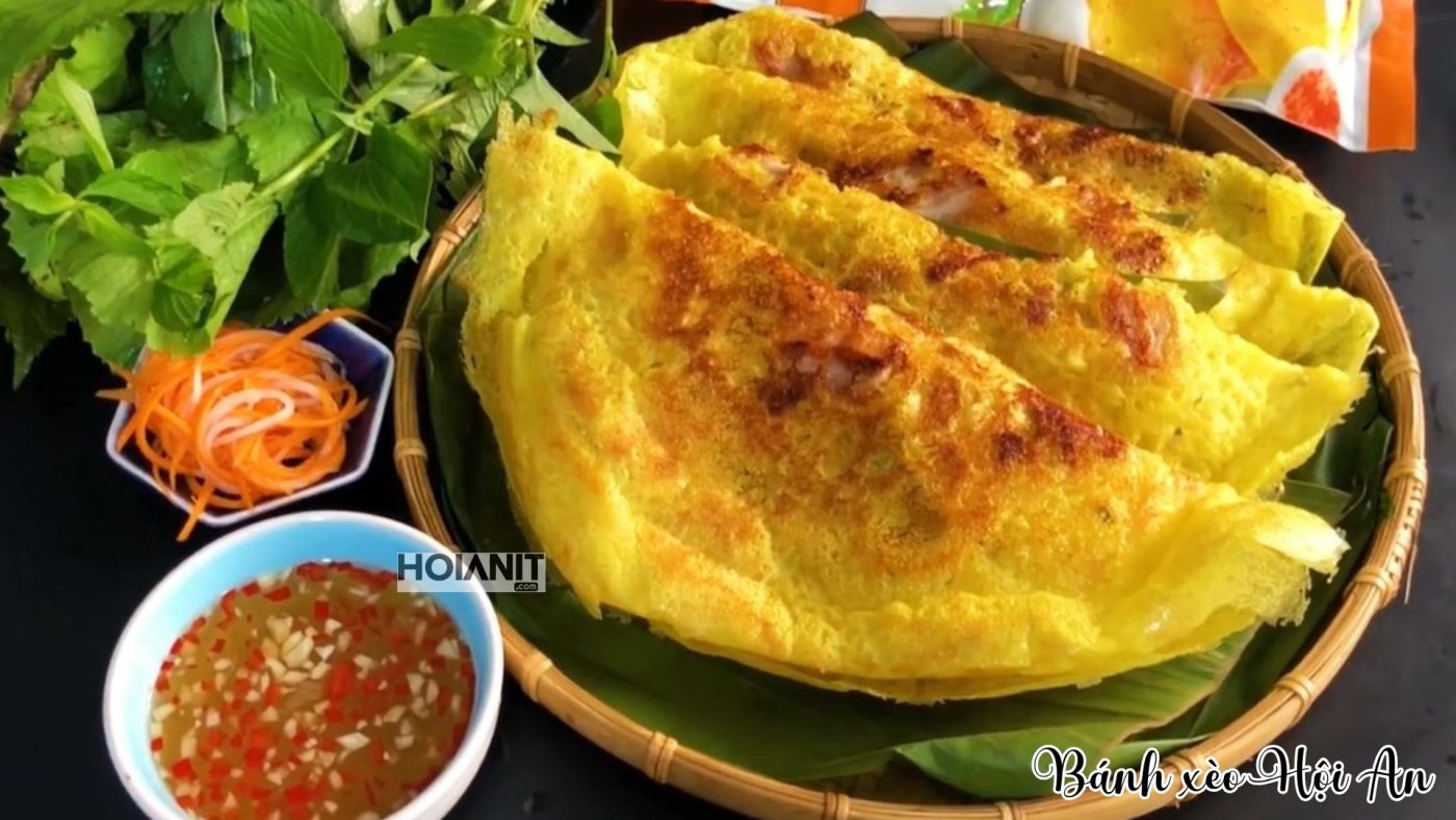 banh xeo hoi an00002 Đĩa bánh xèo Hội An kèm rau sống tươi xanh
