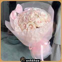 pink roses for birthday in da nang flower shop