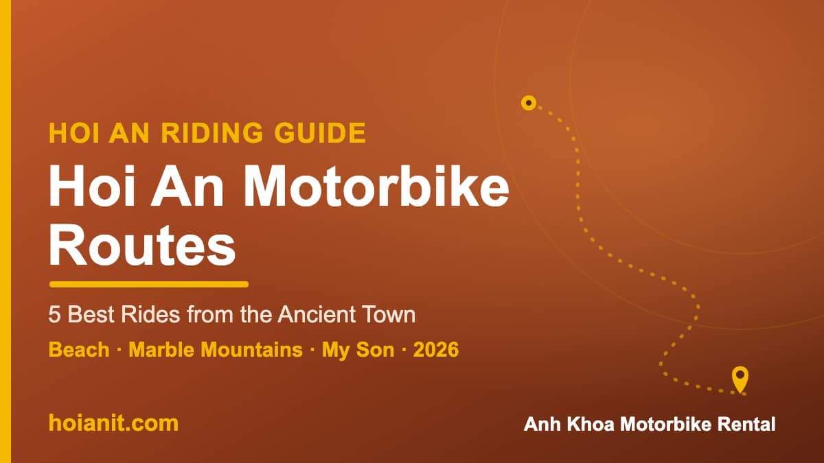 Riding a motorbike on quiet Hoi An roads