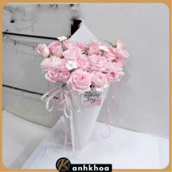 lovely pink roses for girlfriend in da nang flower shop