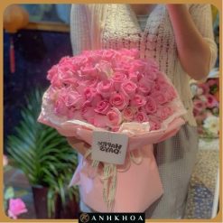 pink roses for birthday in da nang flower shop