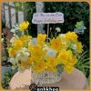 a basket of yellow roses in da nang flower shop