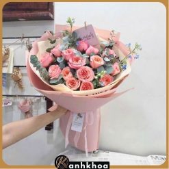 pink roses in da nang flower shop