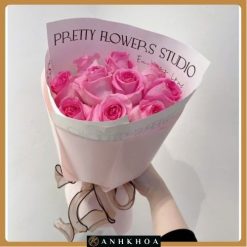 pink roses for mom in da nang flower shop