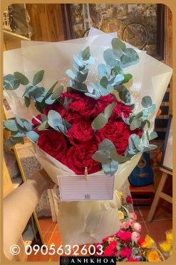 red roses for birthday in da nang flower shop