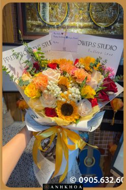 nice sunflower for birthday in da nang flower shop