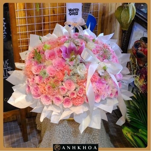 flower shop in hoi an da nang 9 pink roses for valenitine's day in da nang flower shop