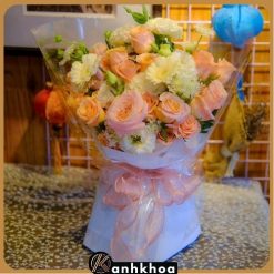 bó hoa tông màu pastel tại hoa tươi hội an