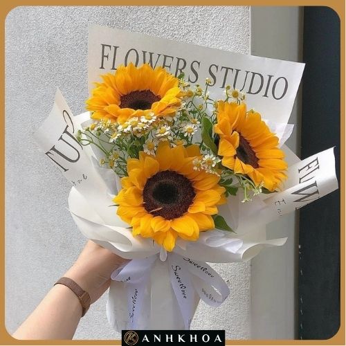 hoa tuoi hoi an 102 bó hoa hướng dương nhỏ xinh tặng thầy cô