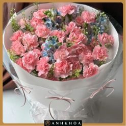 bó hoa cẩm chướng tông hồng tặng sinh nhật