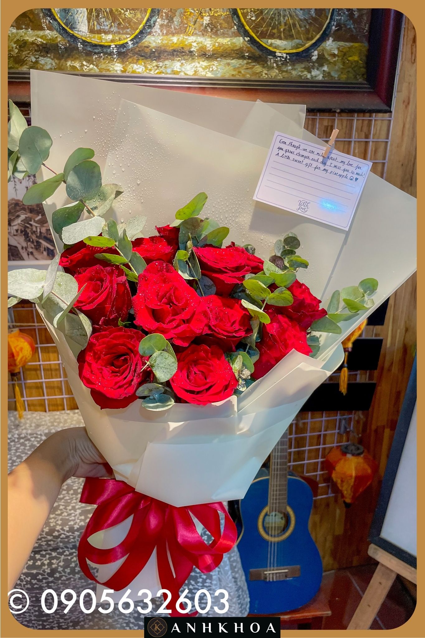 hoa tuoi hoi an 2 15 bó hoa hồng đỏ sinh nhật hội an