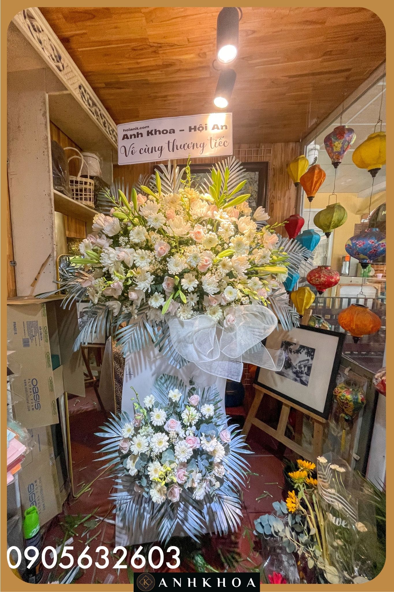 hoa tuoi hoi an 2 21 hoa tươi chia buồn tông trắng hội an