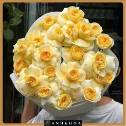 bó hoa hồng vàng nhạt hội an