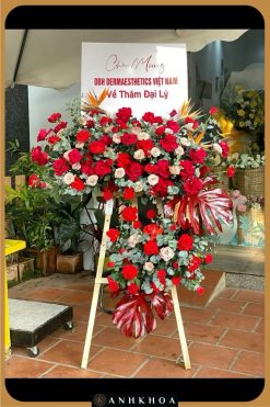 hoa tươi khai trương tông đỏ hồng hội an