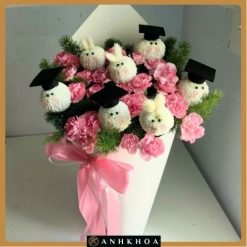 bó hoa tốt nghiệp tông hồng hội an