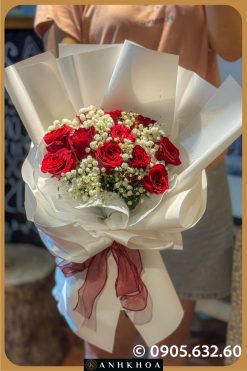 bó hoa hồng đỏ hội an