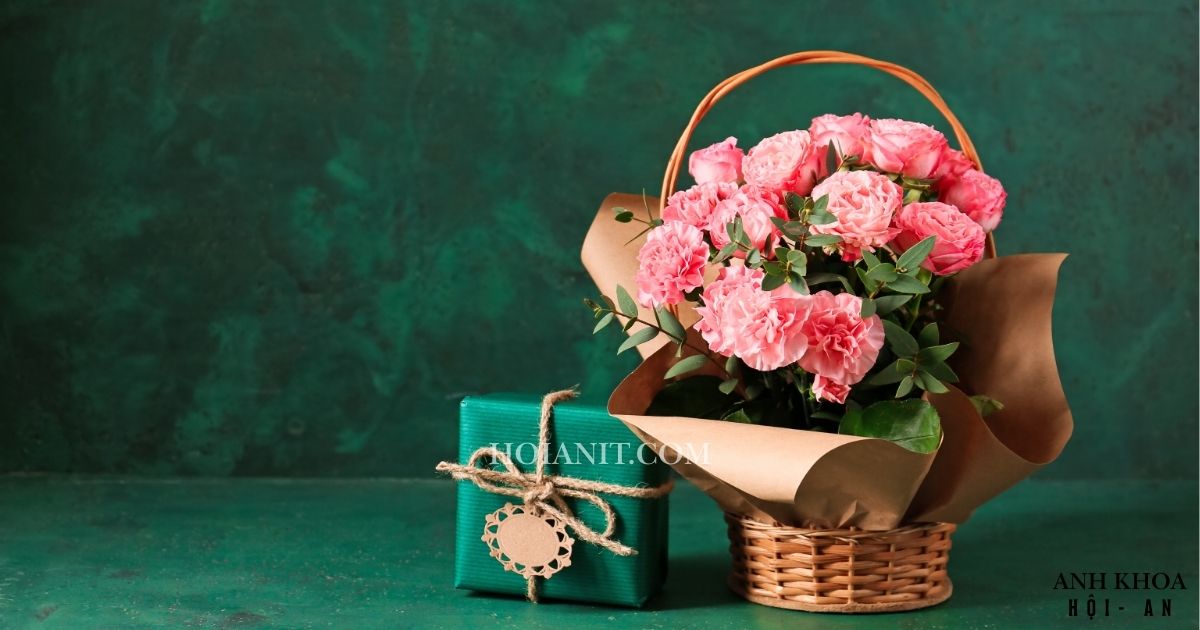 Giỏ hoa trang trí bàn tiệc, bàn họp sang trọng – Đặt hoa tại Hội An