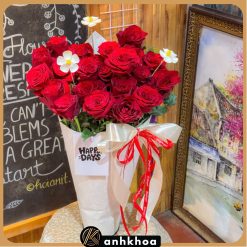 bó hoa hồng đỏ ốc quế tại hoa tươi hội an