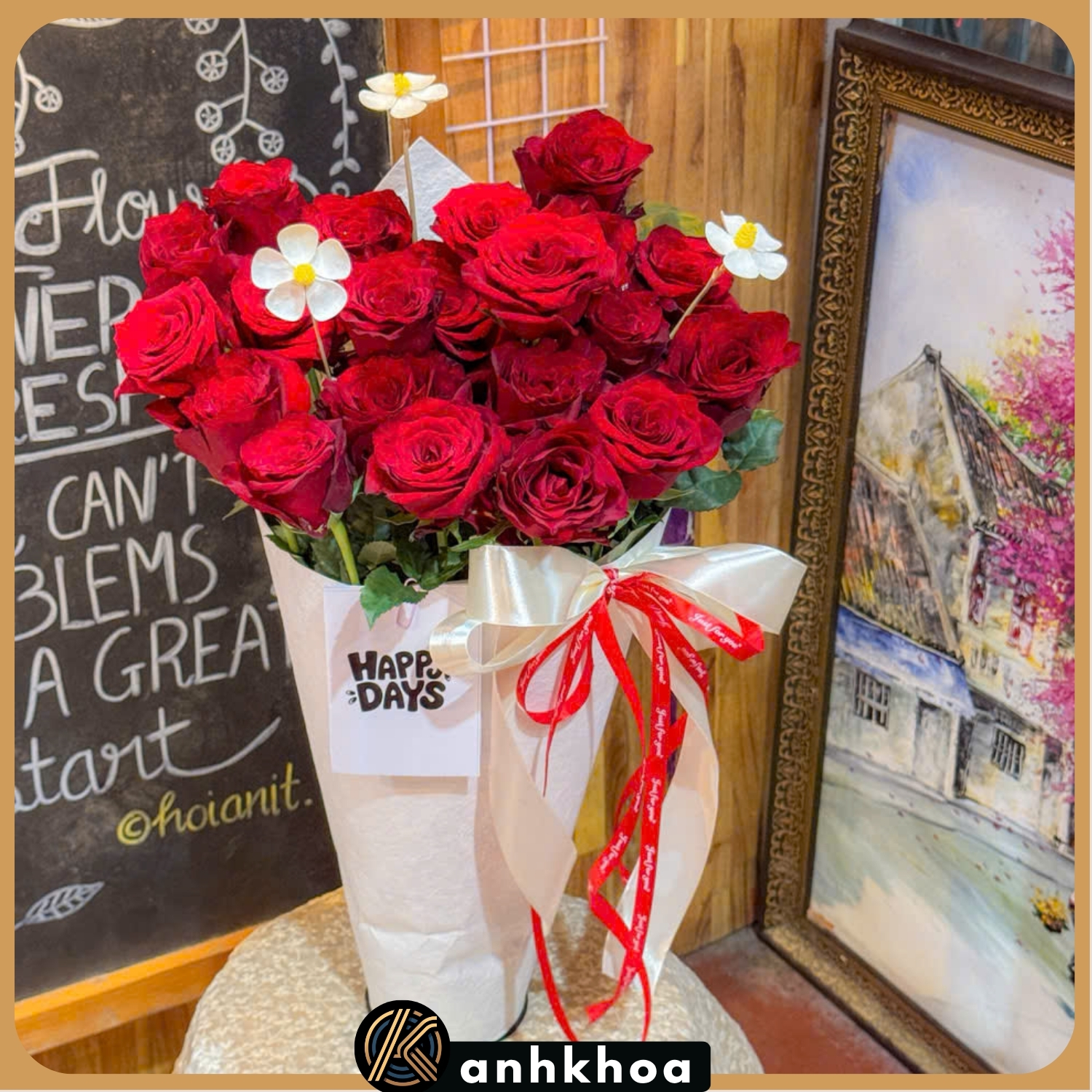 hoa tuoi hoi an 67 bó hoa hồng đỏ ốc quế tại hoa tươi hội an