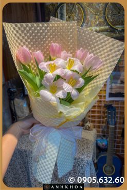 bó hoa tulip hồng hội an