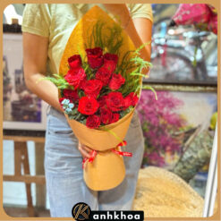bó hoa hồng đỏ nhỏ xinh hội an