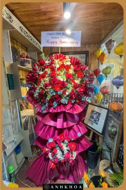 hoa tươi khai trương tông đỏ hội an