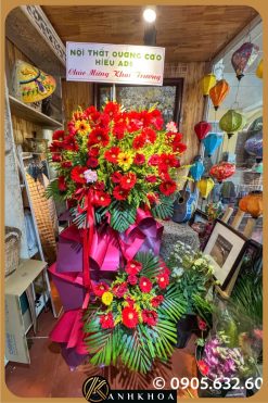 lẵng hoa tươi khai trương chúc mừng tại hội an