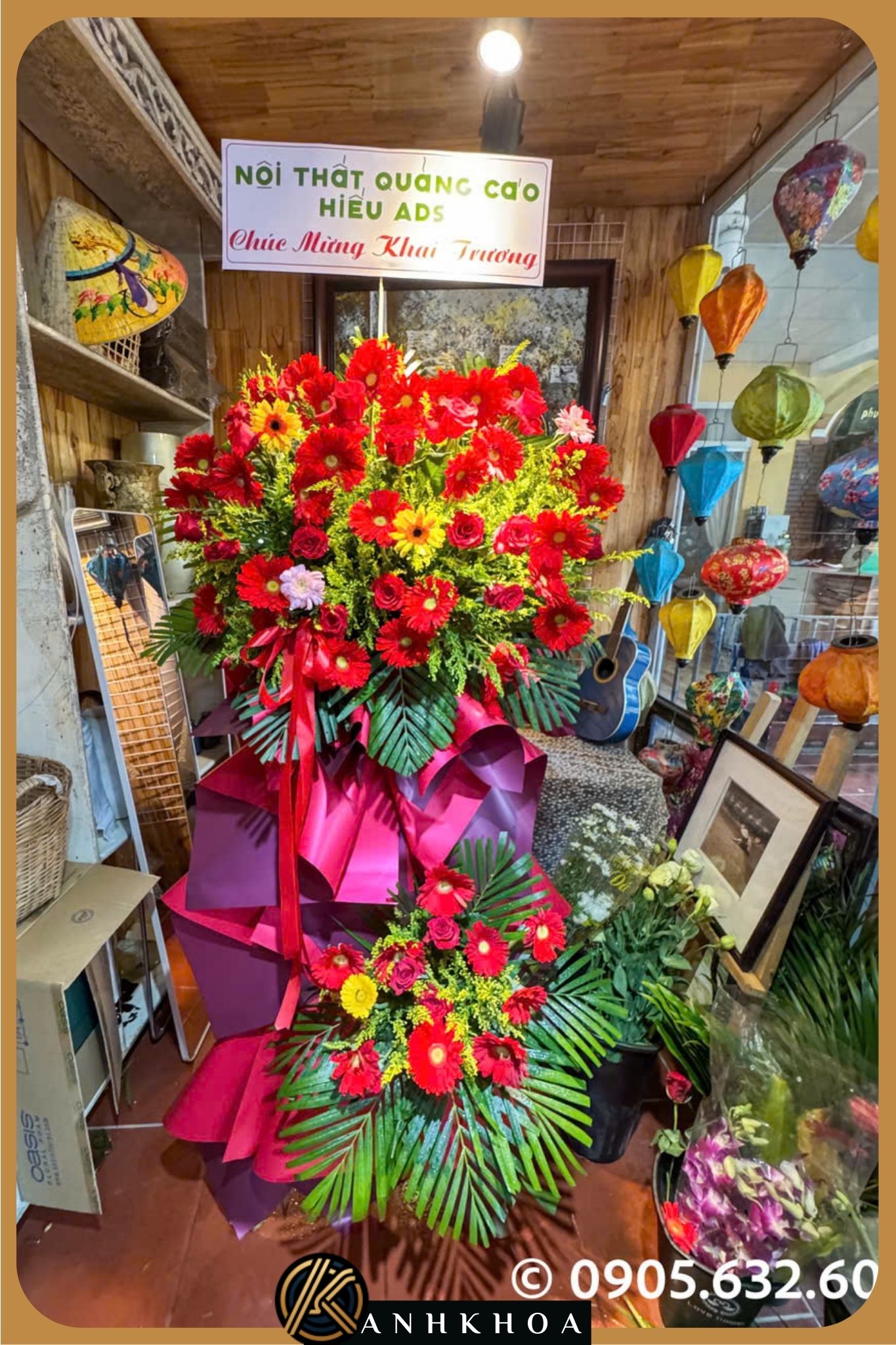 hoa tuoi khai truong hoi an 1 lẵng hoa tươi khai trương chúc mừng tại hội an