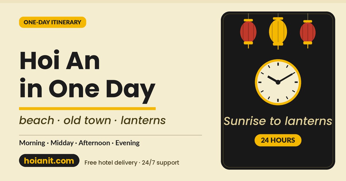 Hoi An in one day itinerary by motorbike - sunrise to lanterns, by Anh Khoa