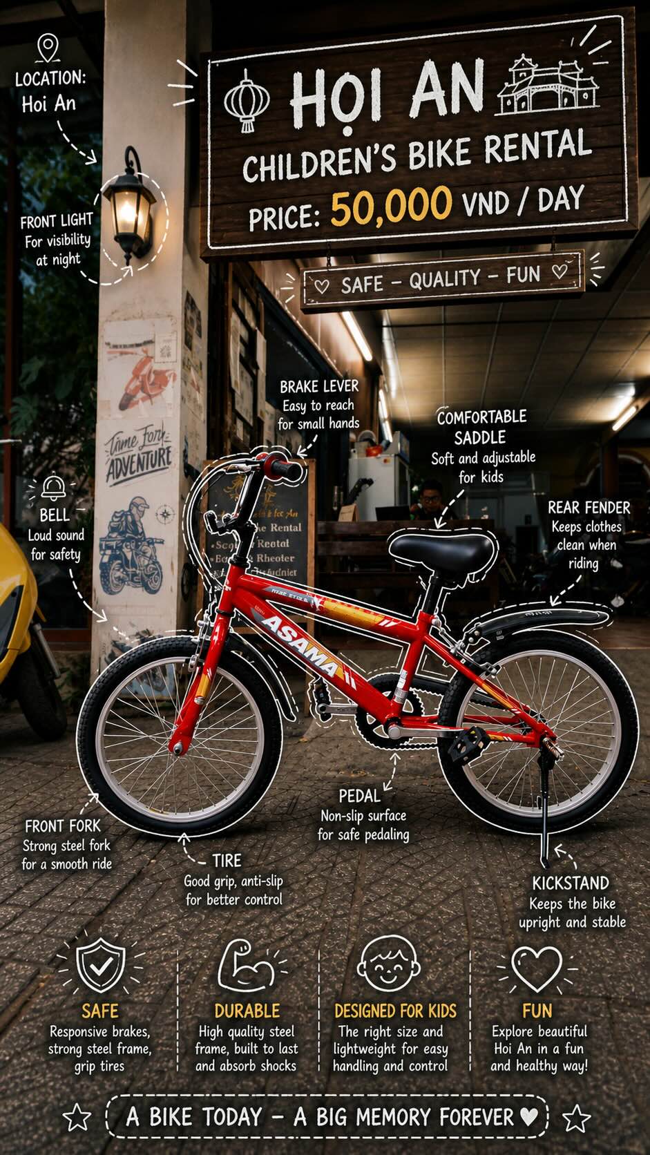 kid bicycle rental Hoi An kid bicycle rental in Hoi An