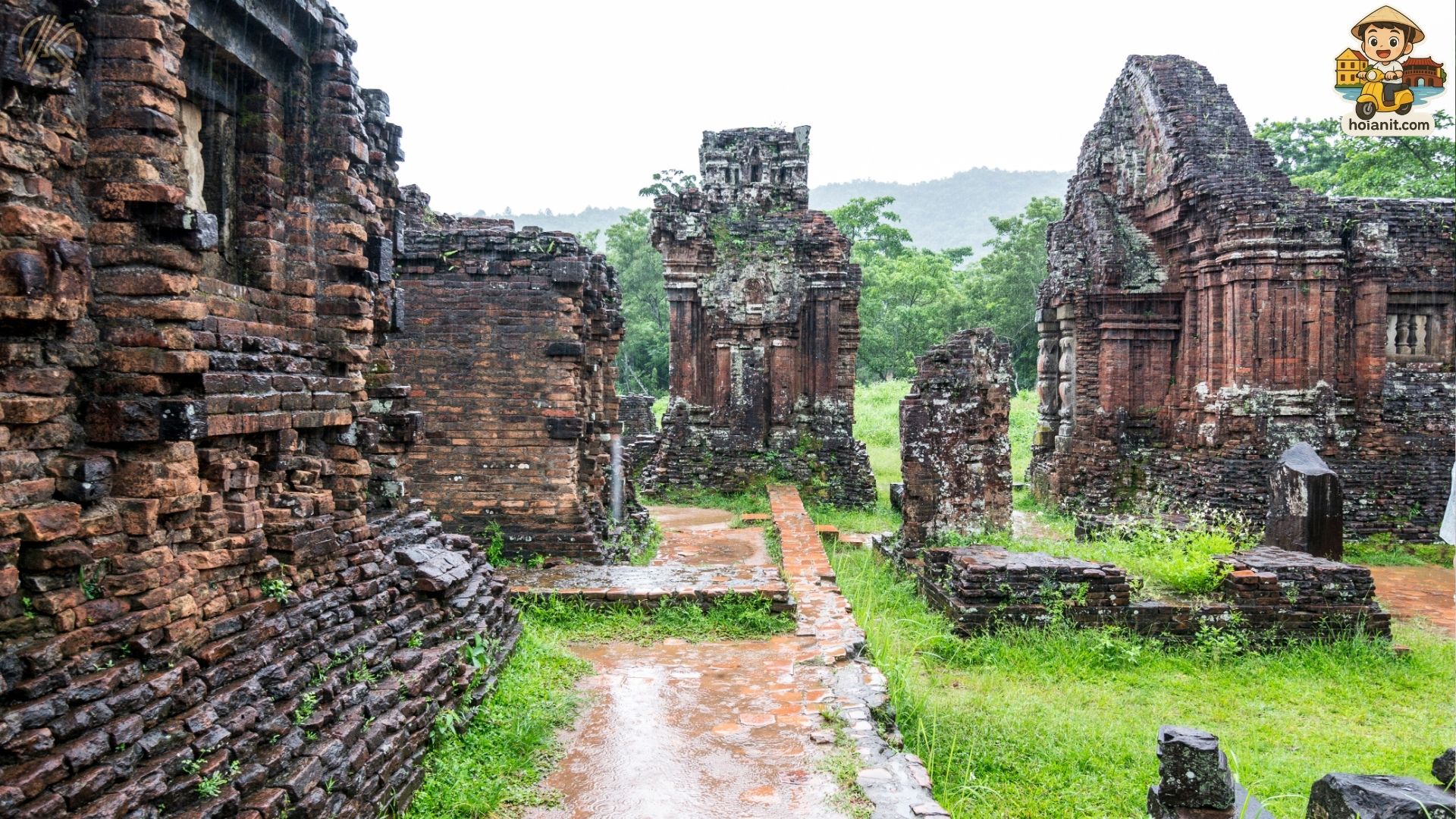 Carved towers at the My Son Sanctuary, a UNESCO World Heritage Site