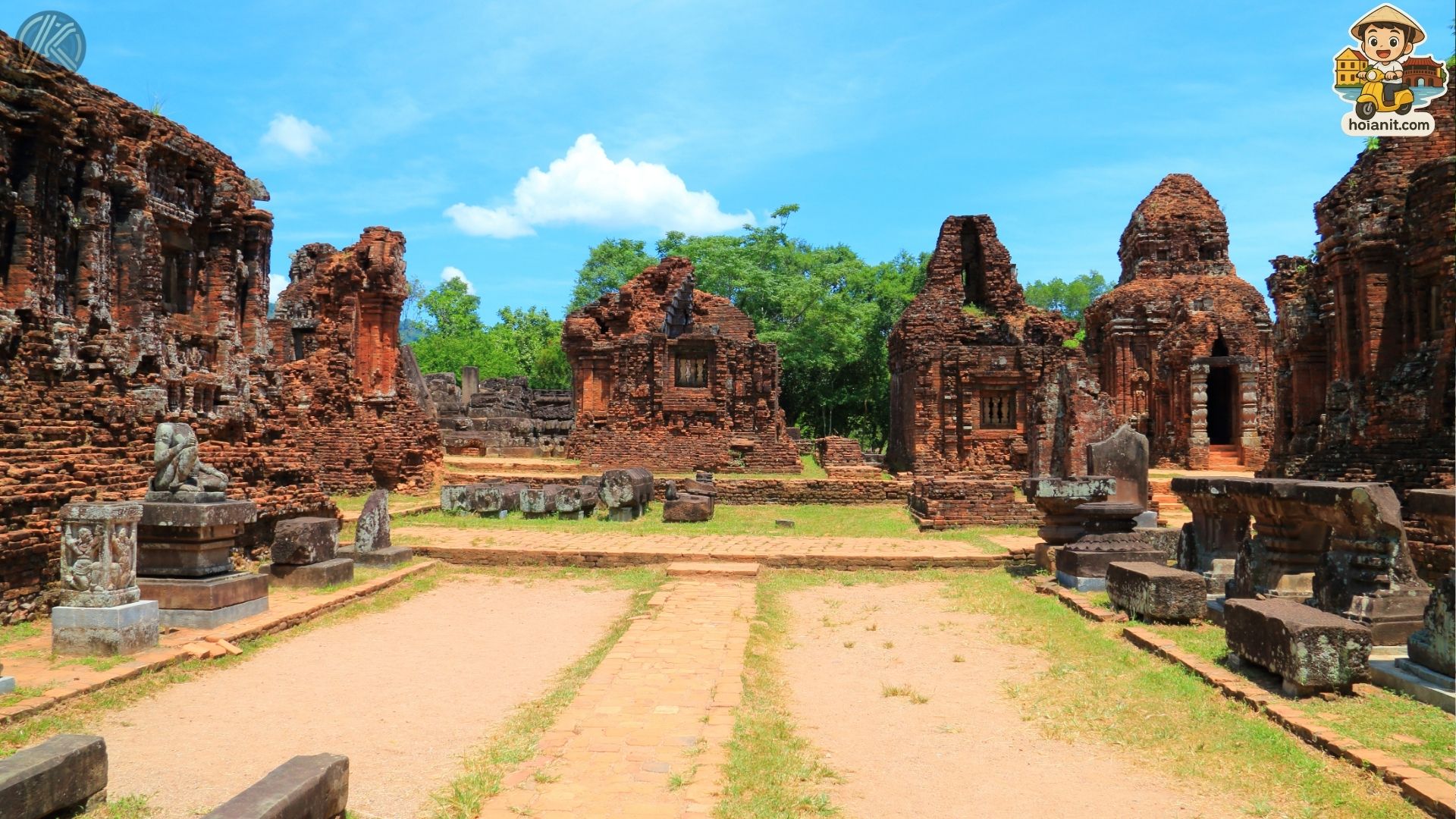 Brick towers at My Son Sanctuary, the destination of the Hoi An to My Son shuttle bus
