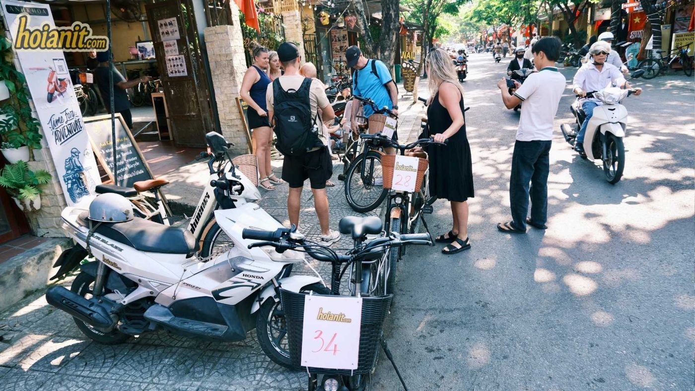 thuê xe đạp có yên em bé ở Hội An